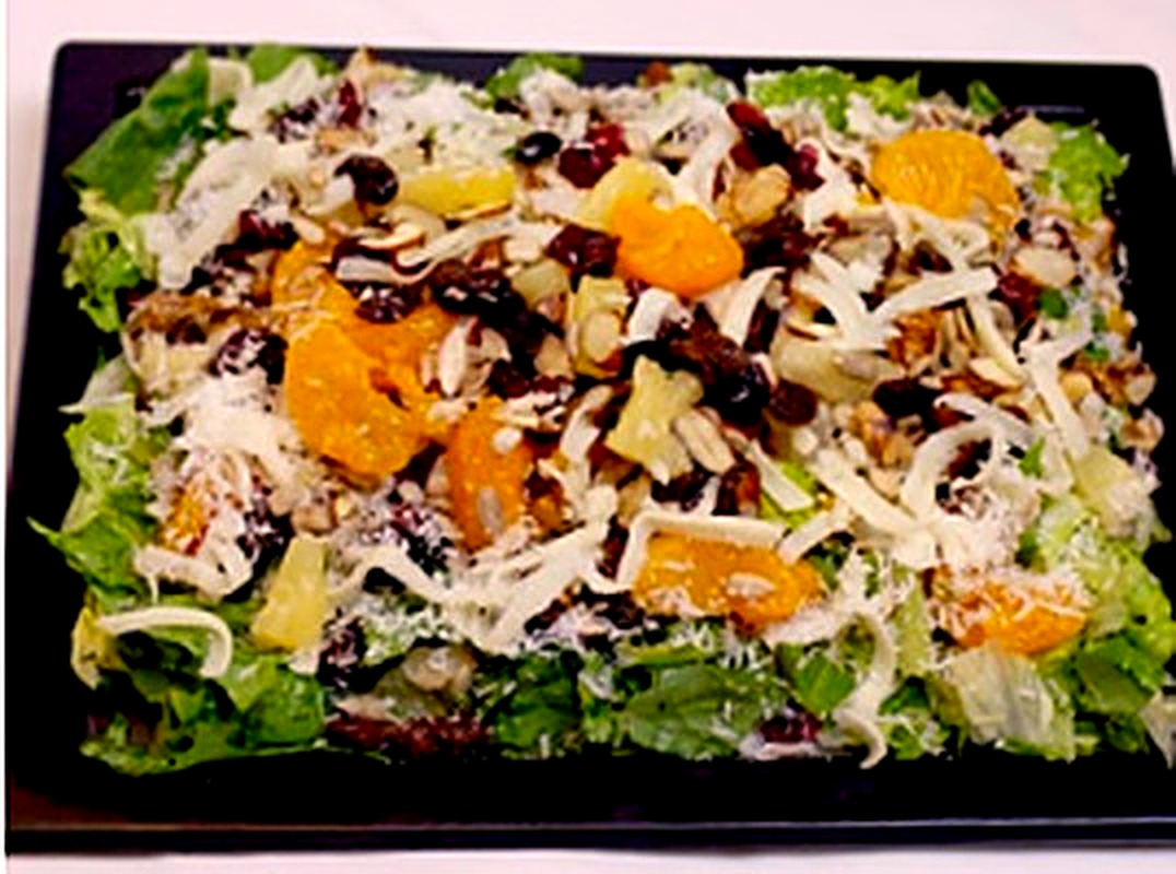 Harvest salad with mandarin oranges, cranberries and walnuts